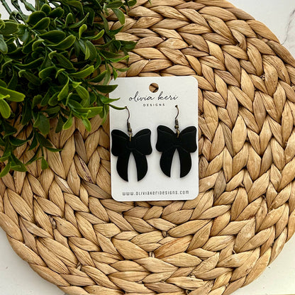 Bow Earrings - Black