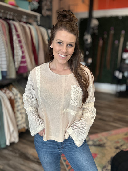 Crochet Cropped Long Sleeve