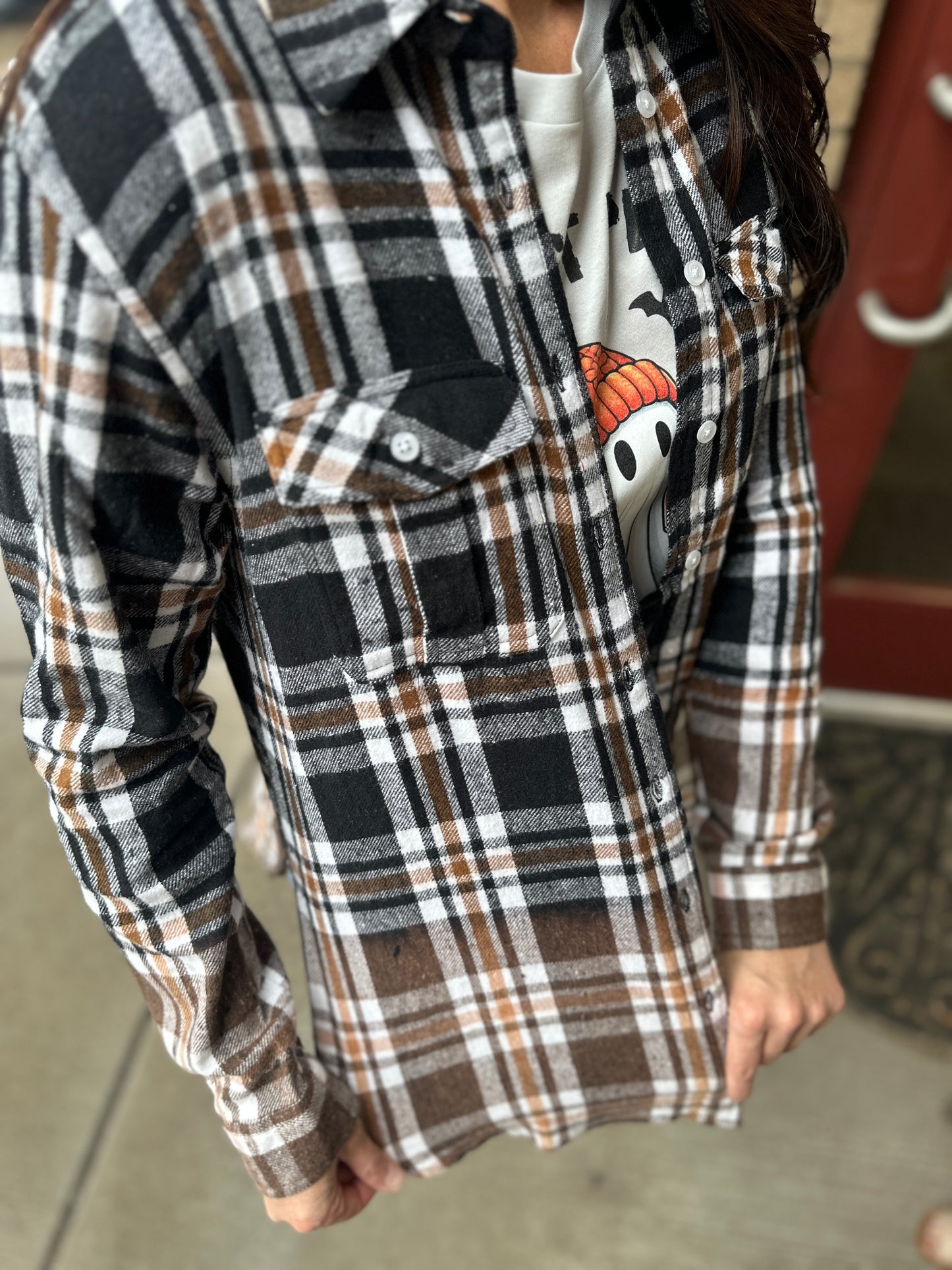 Camel and Black Plaid Flannel