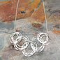 Silver Necklace with 5 Circles
