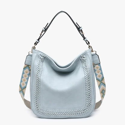 Aris Small Whipstitch Purse with Guitar Strap
