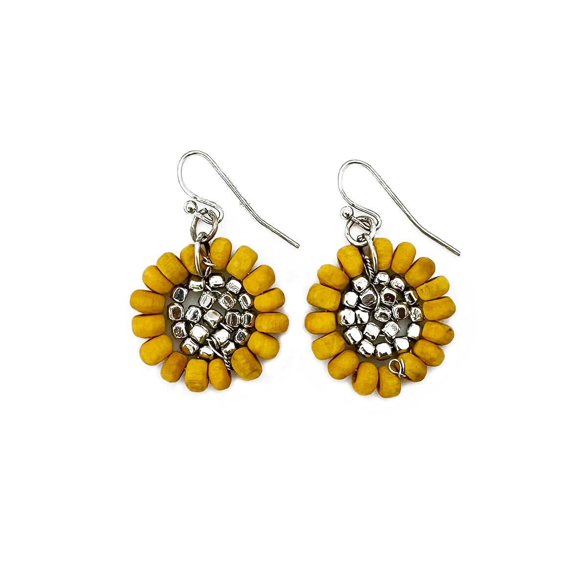 Wooden Flower Earrings