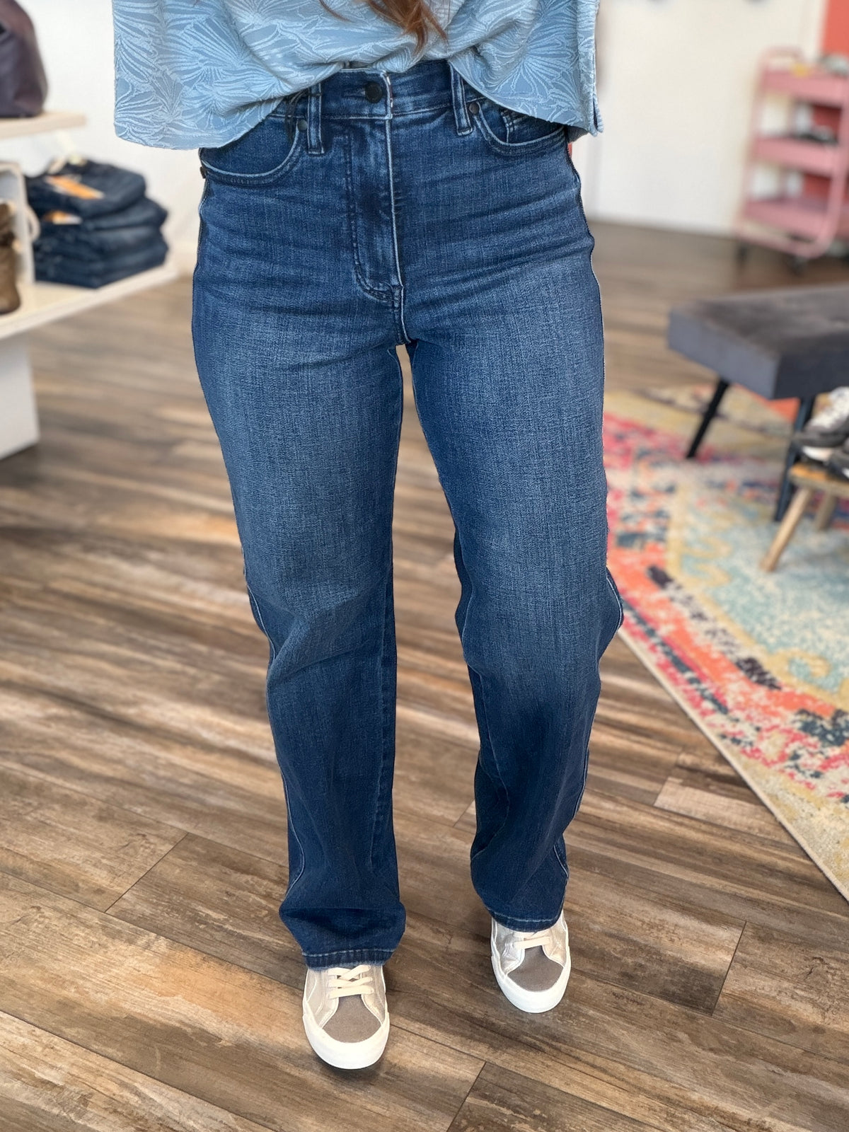 Dark Wash Straight Leg Jeans