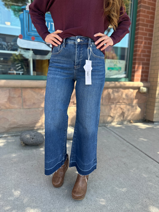 Raw Hem Lily Wide Leg Jeans