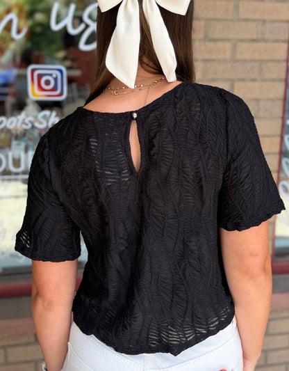 Textured Short Sleeve Top