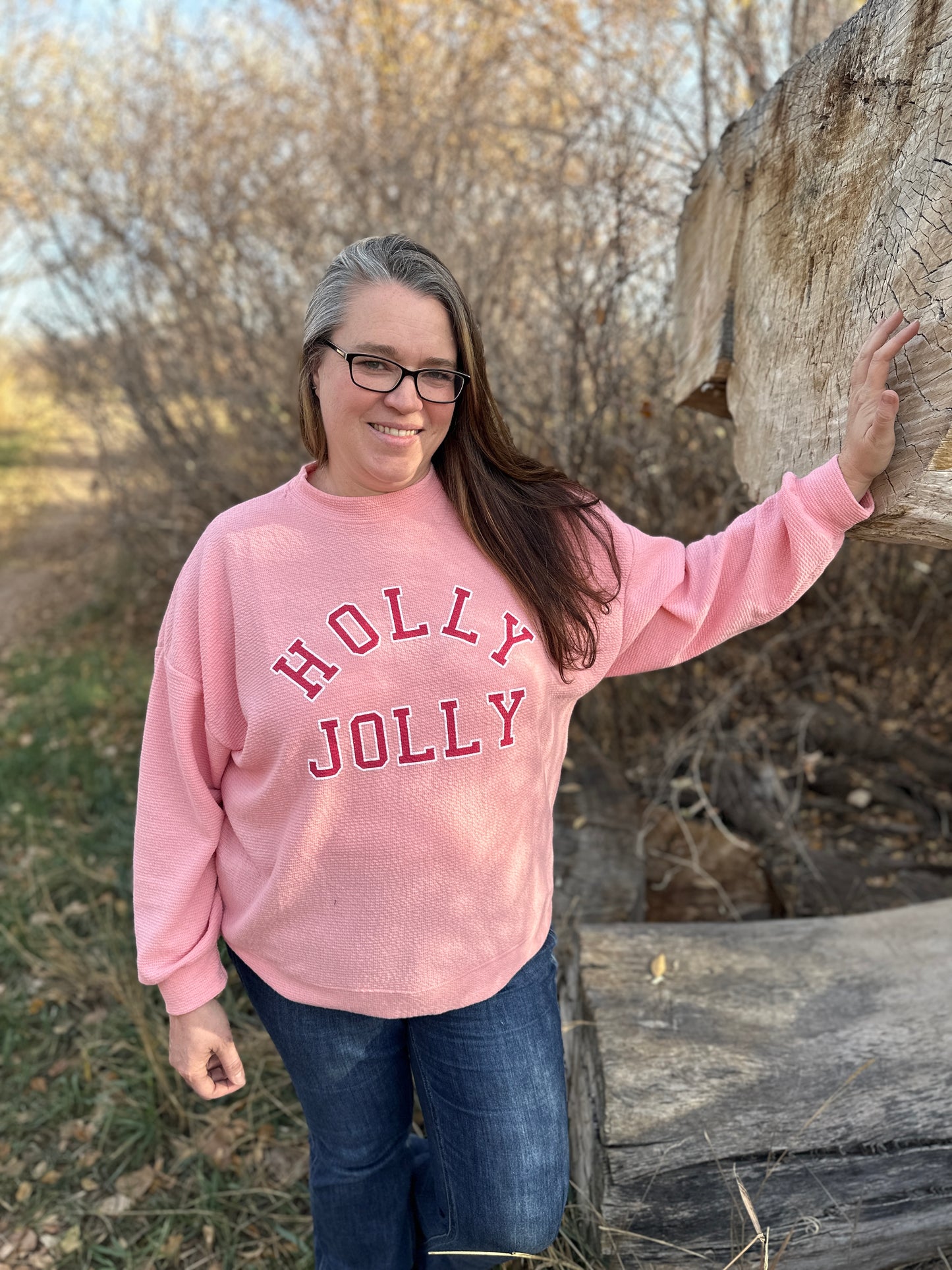 Cloudy Knit Holly Jolly Sweatshirt