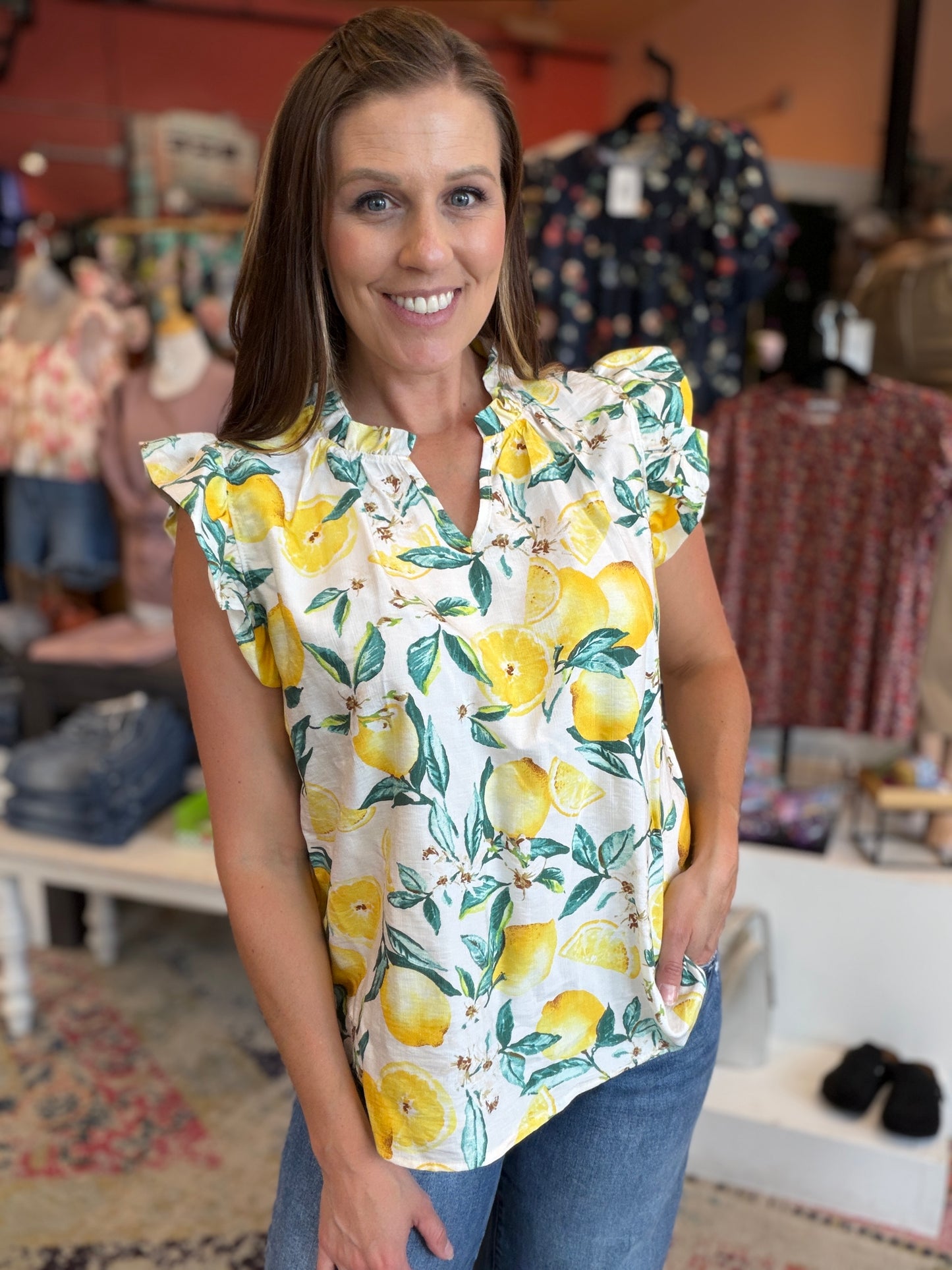 Ruffle Lemon Tank Top