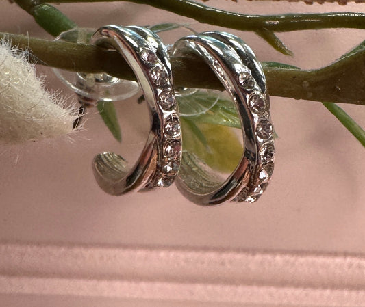 Twist Hoop with Crystals