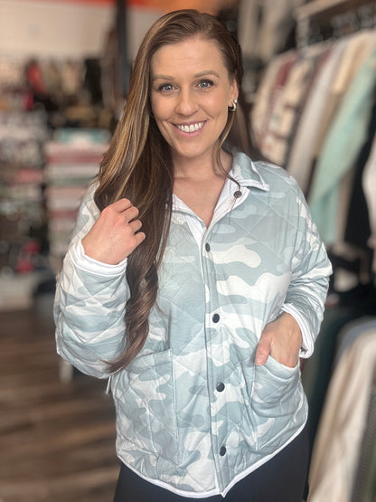 Green Camo Quilted Jacket