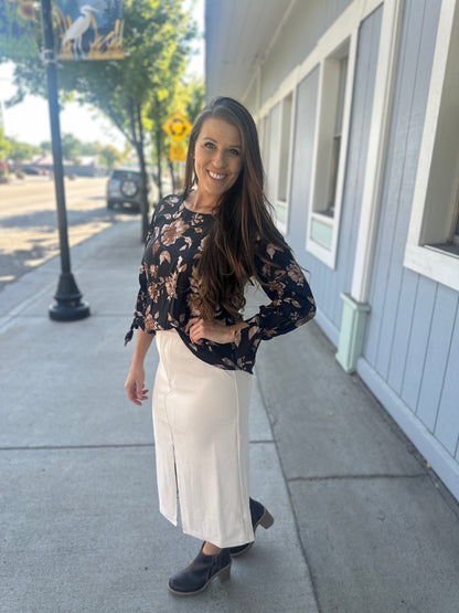 Floral 3/4 Sleeve Blouse