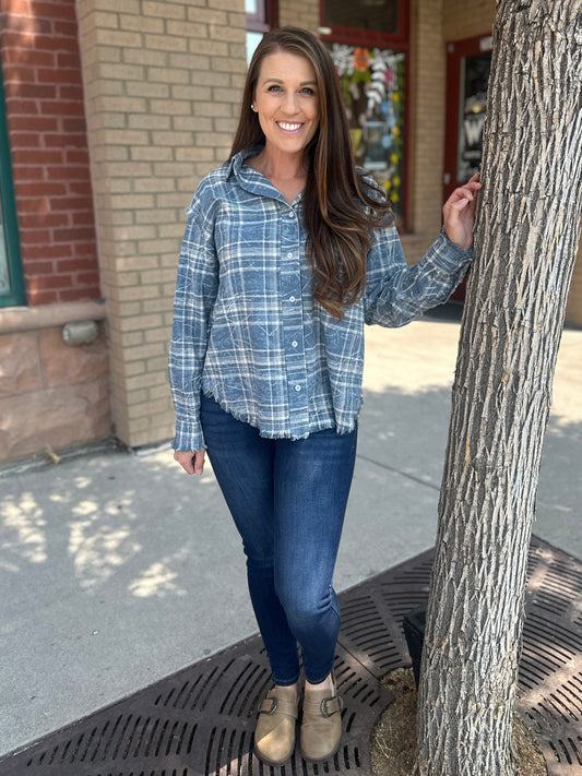 Frayed Blue Flannel