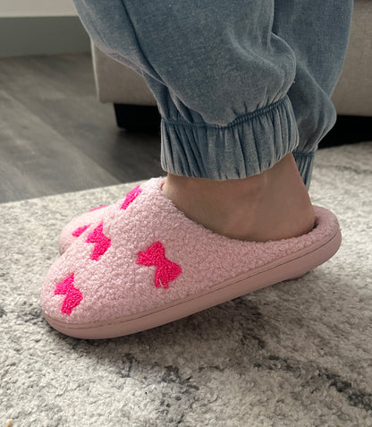 Pink Bow Slippers