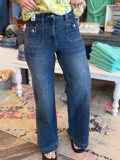LUX Retro Wide Jeans w/ Front Tab