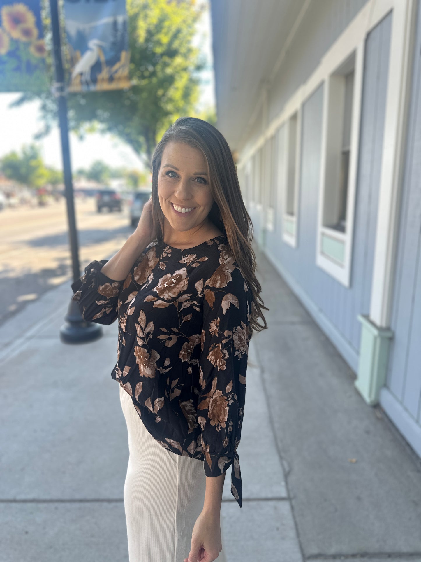 Floral 3/4 Sleeve Blouse