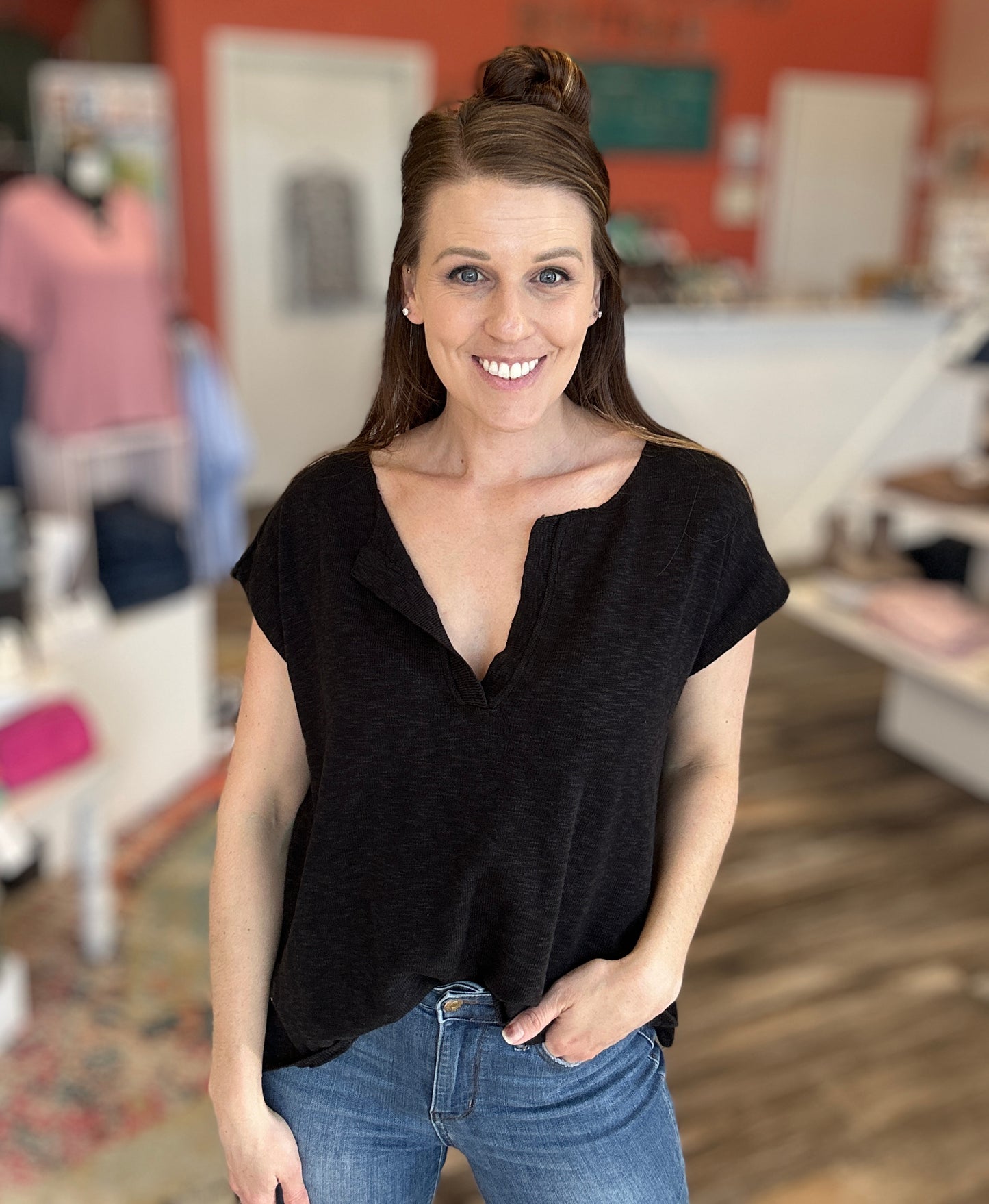 Knit V-Neck Sleeveless Top