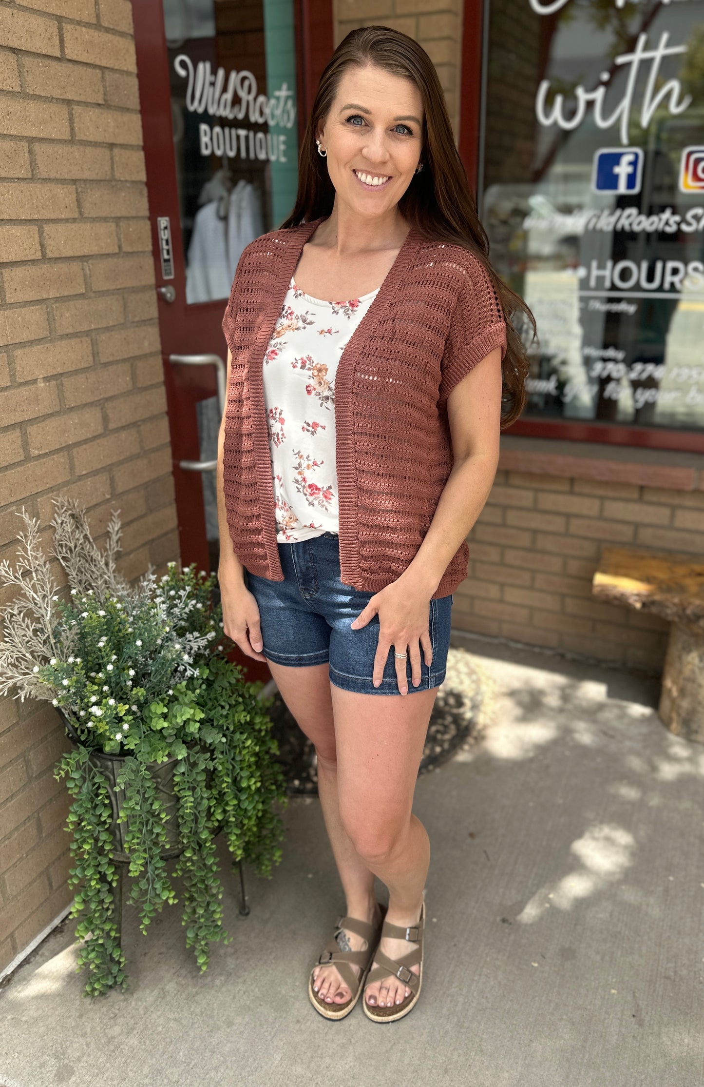 Crochet Knit Open Cardigan