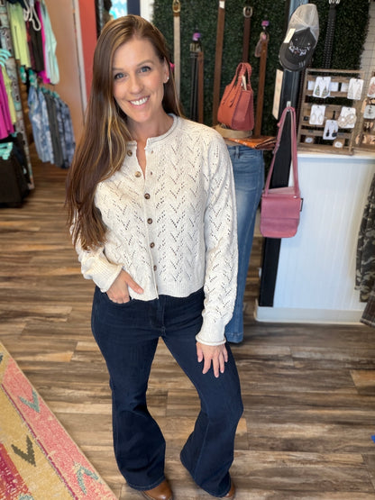 Oatmeal Knit Button Cardigan