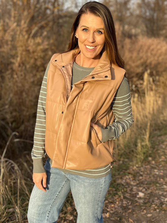 Tan Leather Vest