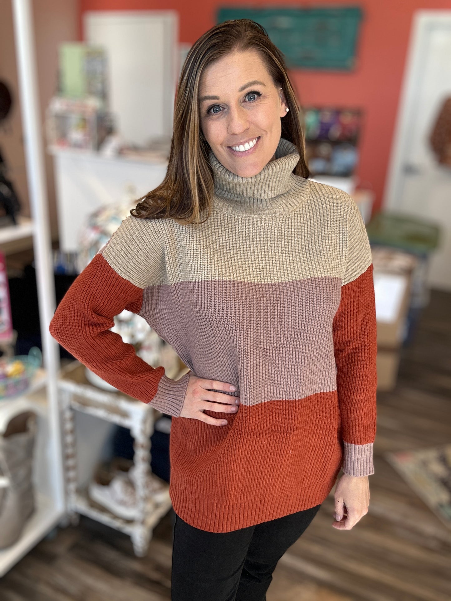 Colorblock Knit Sweater