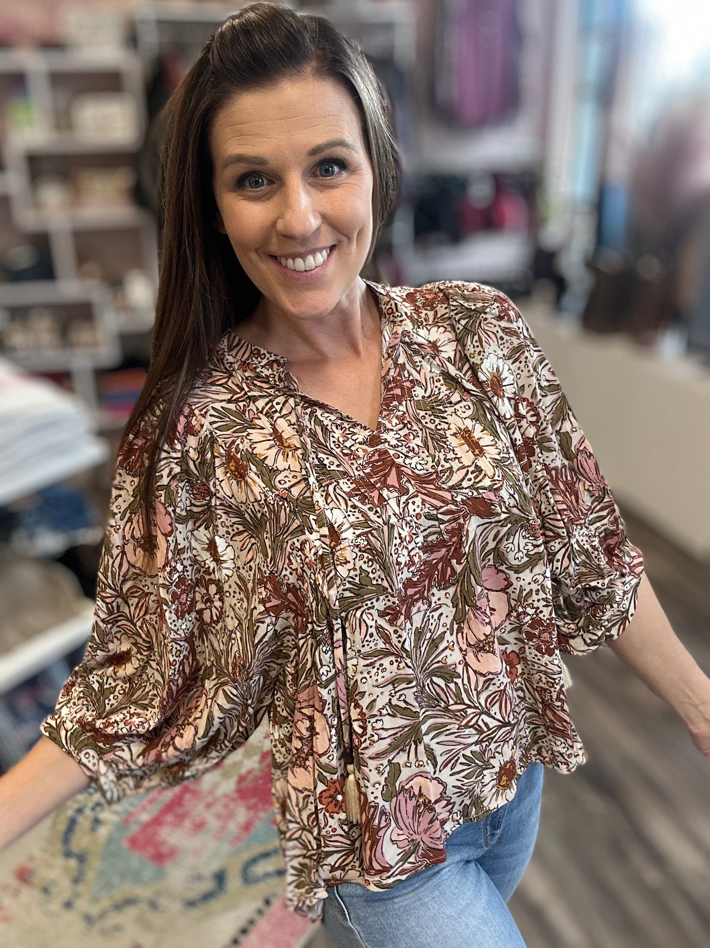 Bohemian Floral Blouse