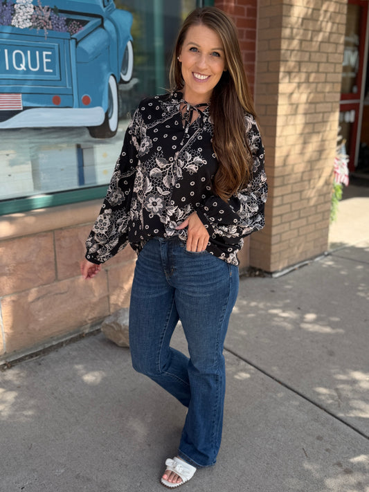 Sheridan Print V-Neck Blouse