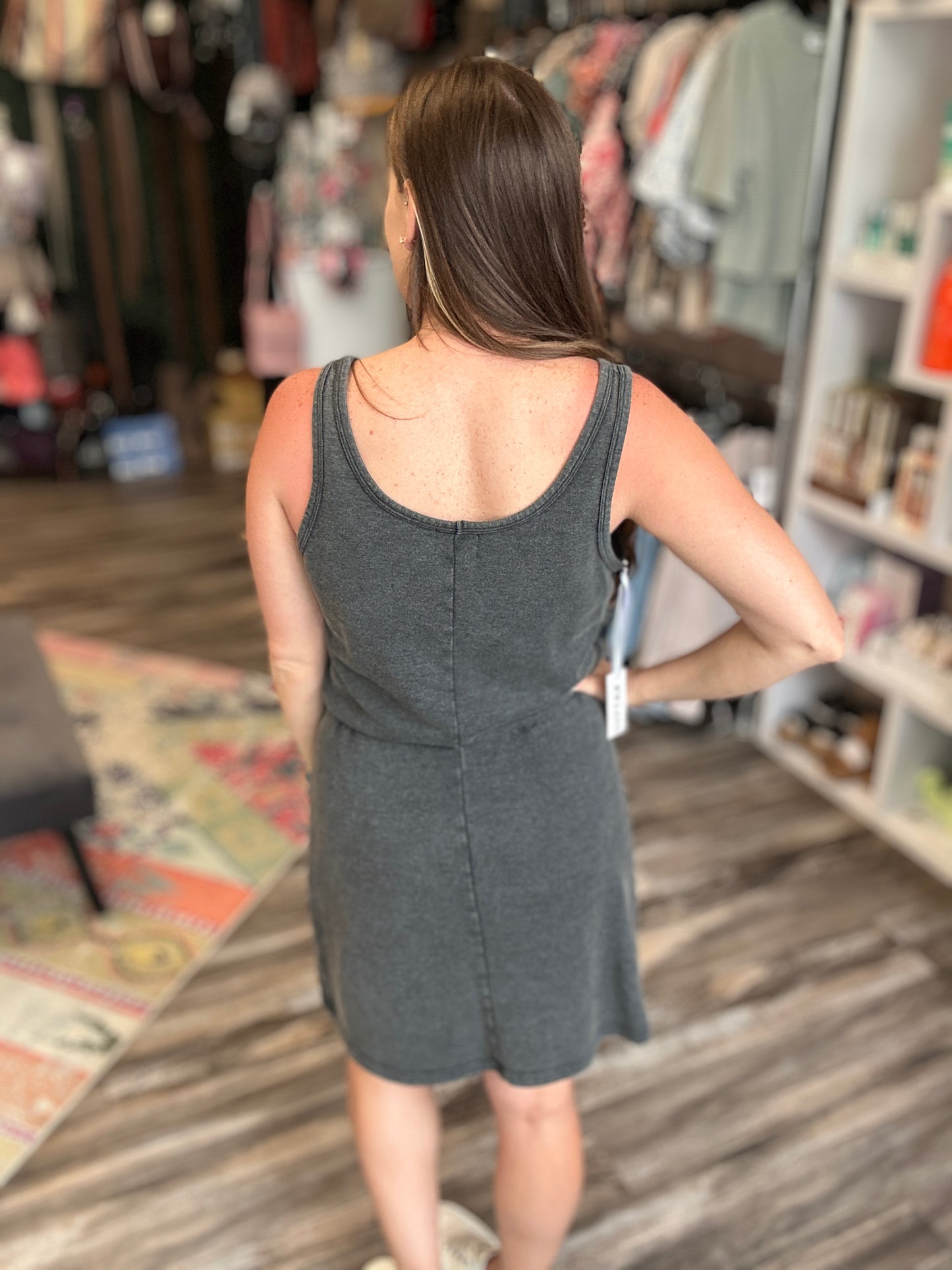 Mineral Wash Tank Midi Dress