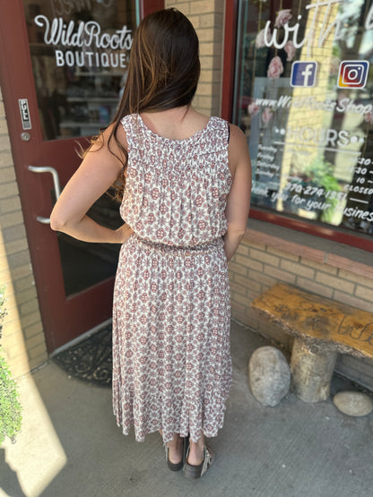 Shirred Frill Maxi Dress