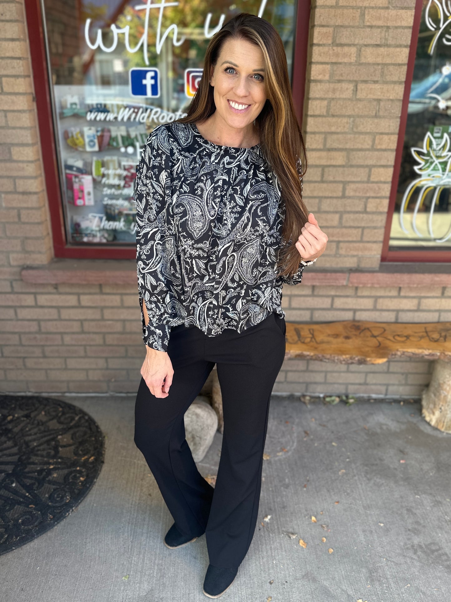 Paisley Print 3/4 Blouse