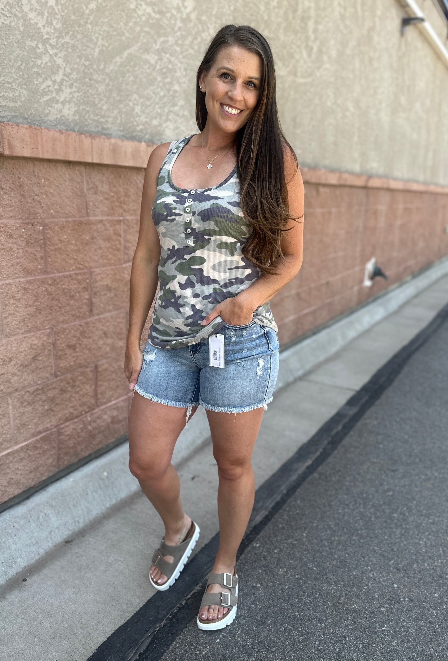 Camo and Button Tank