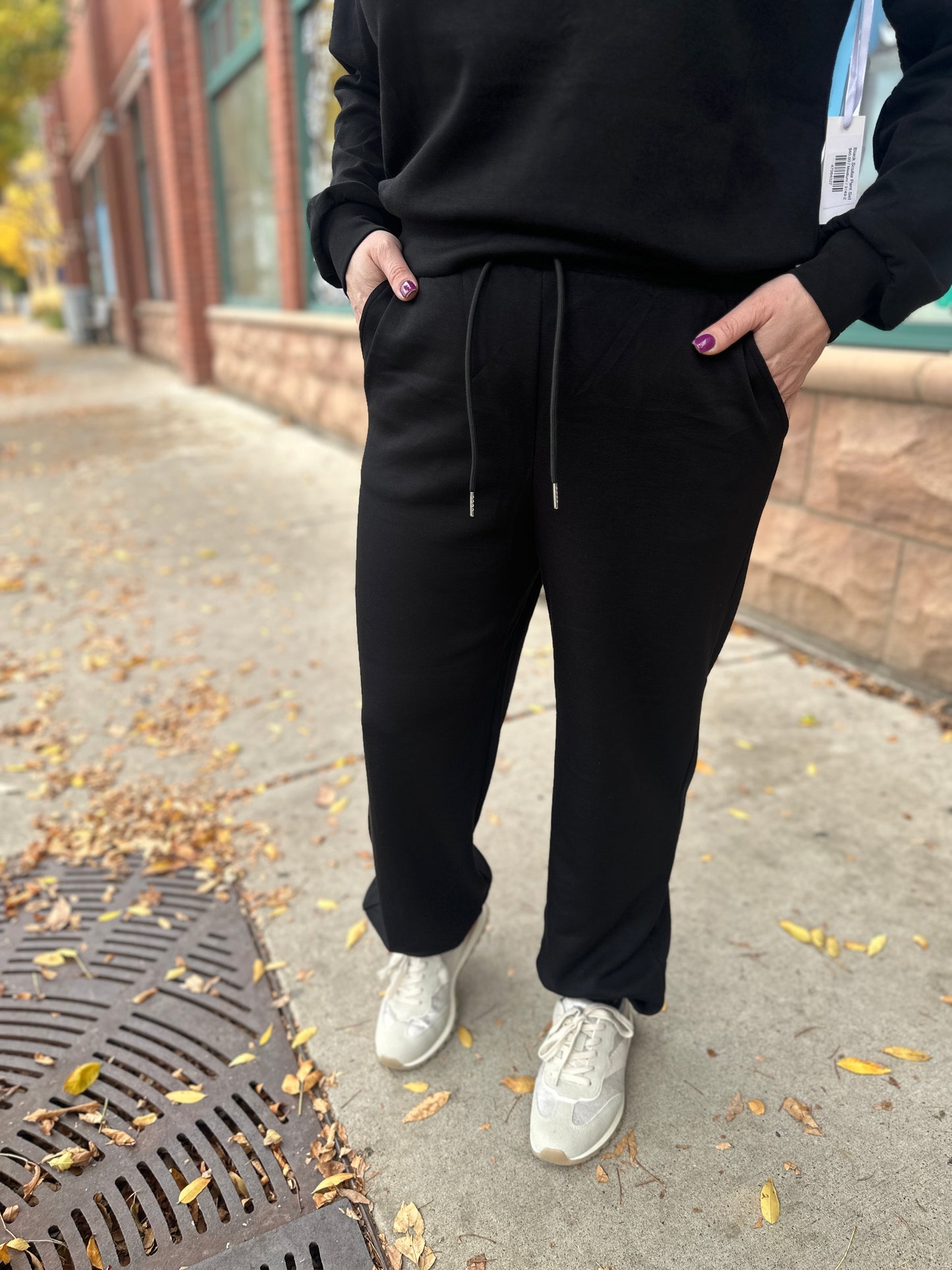 Black Scuba Pant Set