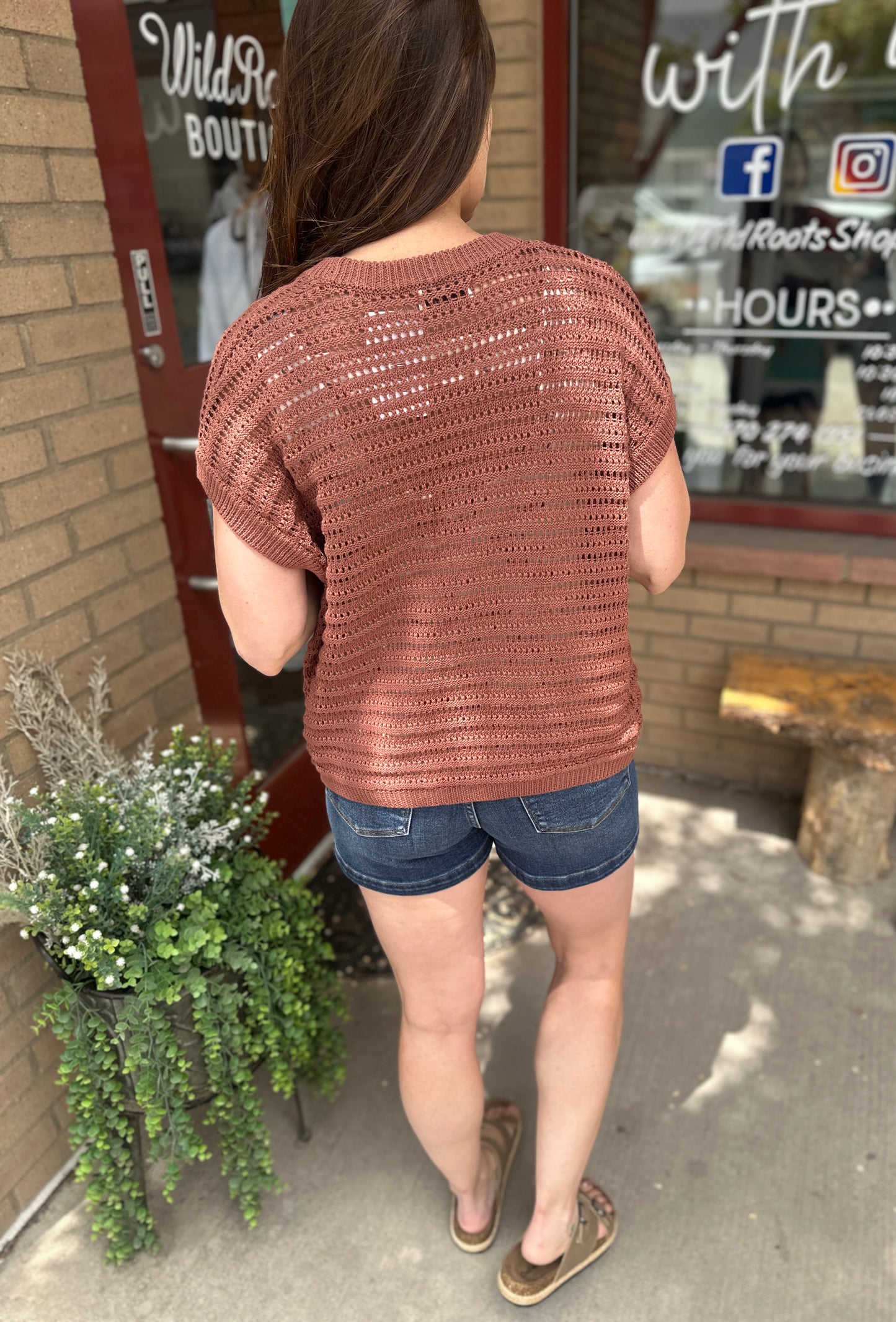 Crochet Knit Open Cardigan