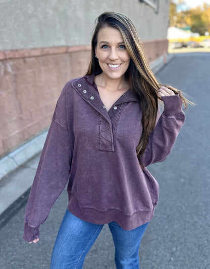 Terry Quarter Snap Sweatshirt