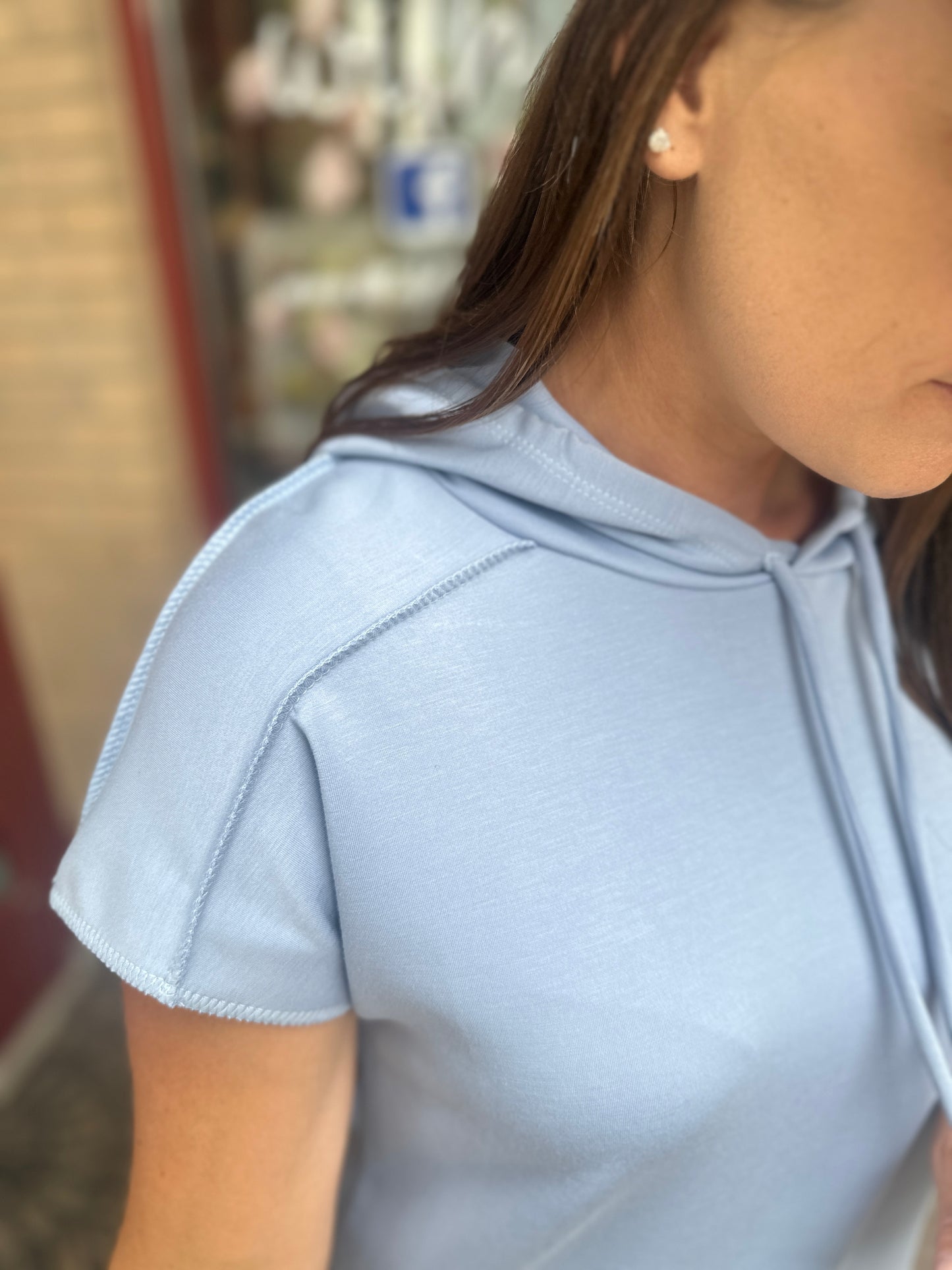 Denim Butter Soft Hooded Short Sleeve