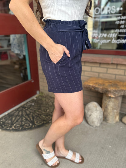 Libby Striped Linen Shorts