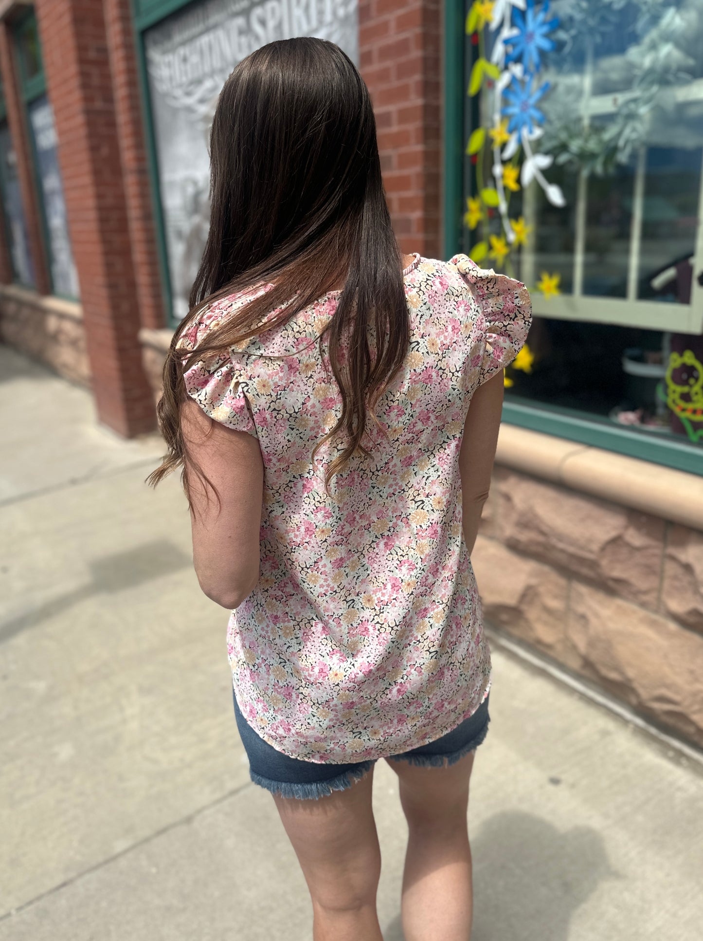 Floral Ruffle Blouse