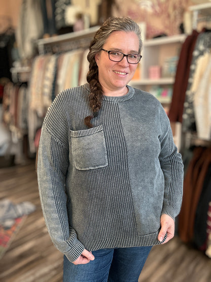 Textured Crew Neck Sweater