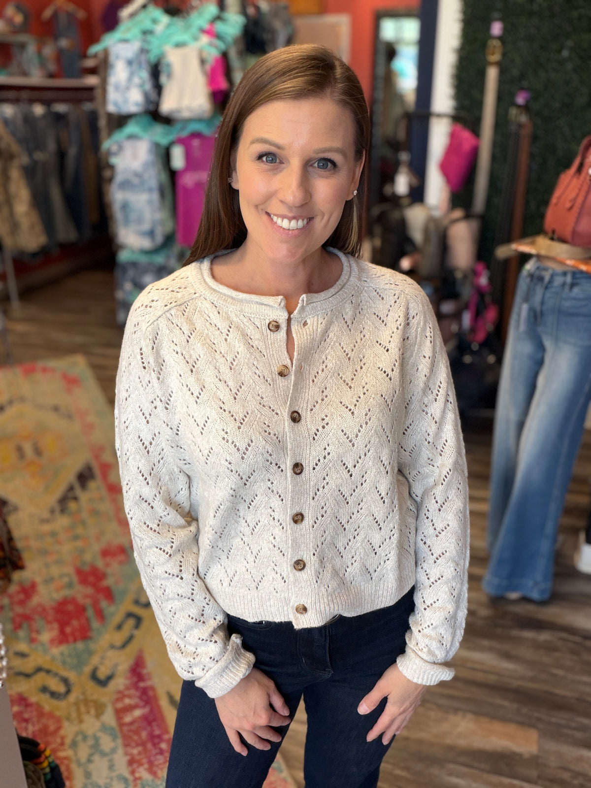 Oatmeal Knit Button Cardigan