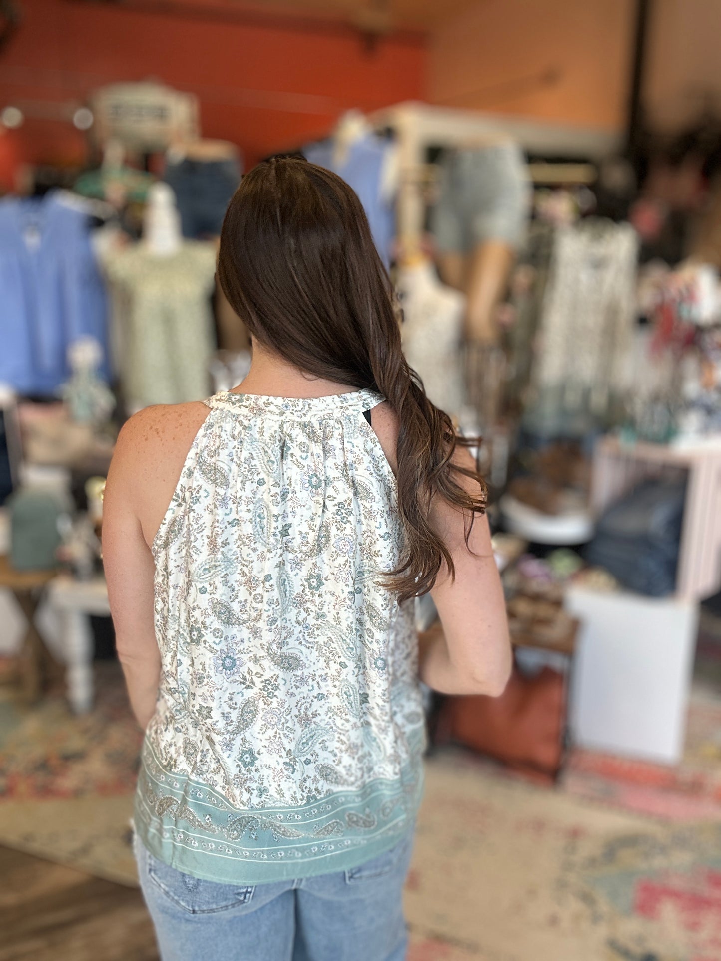 Sage Paisley Tank