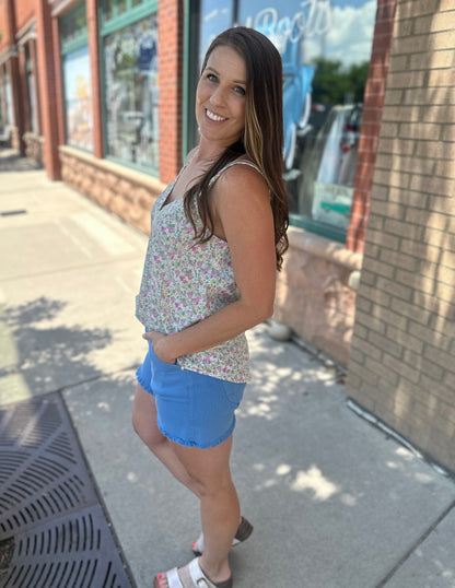V-Neck Floral Printed Cami