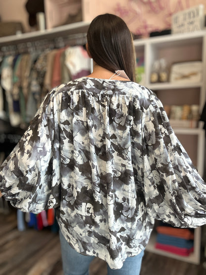 Watercolor Print Blouse