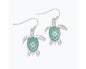 Silver Mint Turtle Earrings