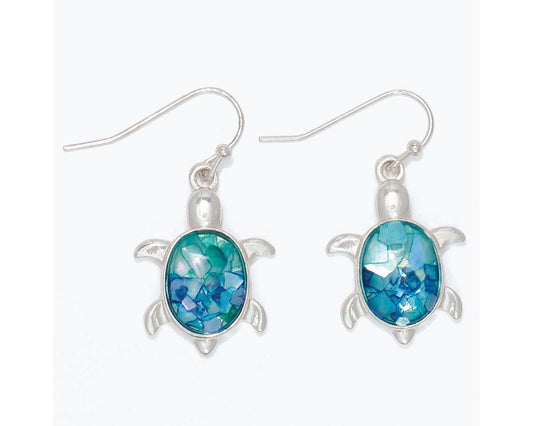 Silver Turtle Earrings