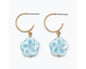 Blue Ceramic Flower Hoop Earrings