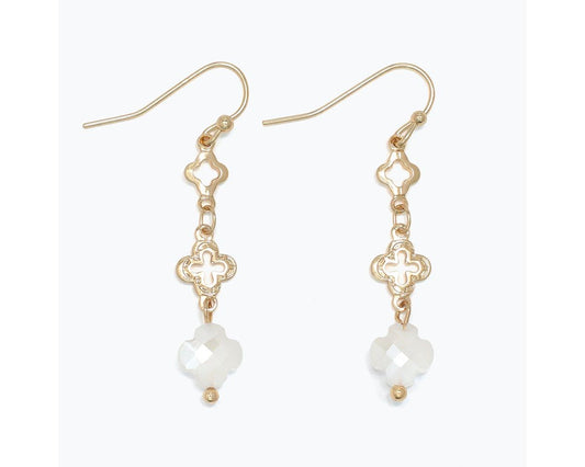 Gold Clover Dangle Earrings