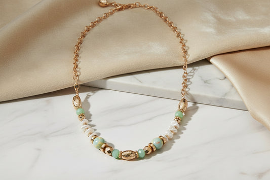Faceted Green Crystal Necklace