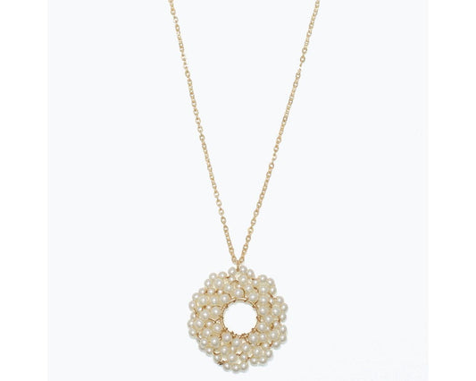 Weaved Pearl Pendant Necklace