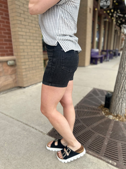 Helen Black Wash Shorts