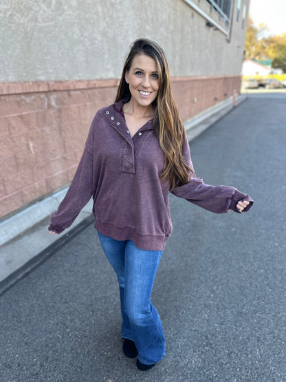 Terry Quarter Snap Sweatshirt