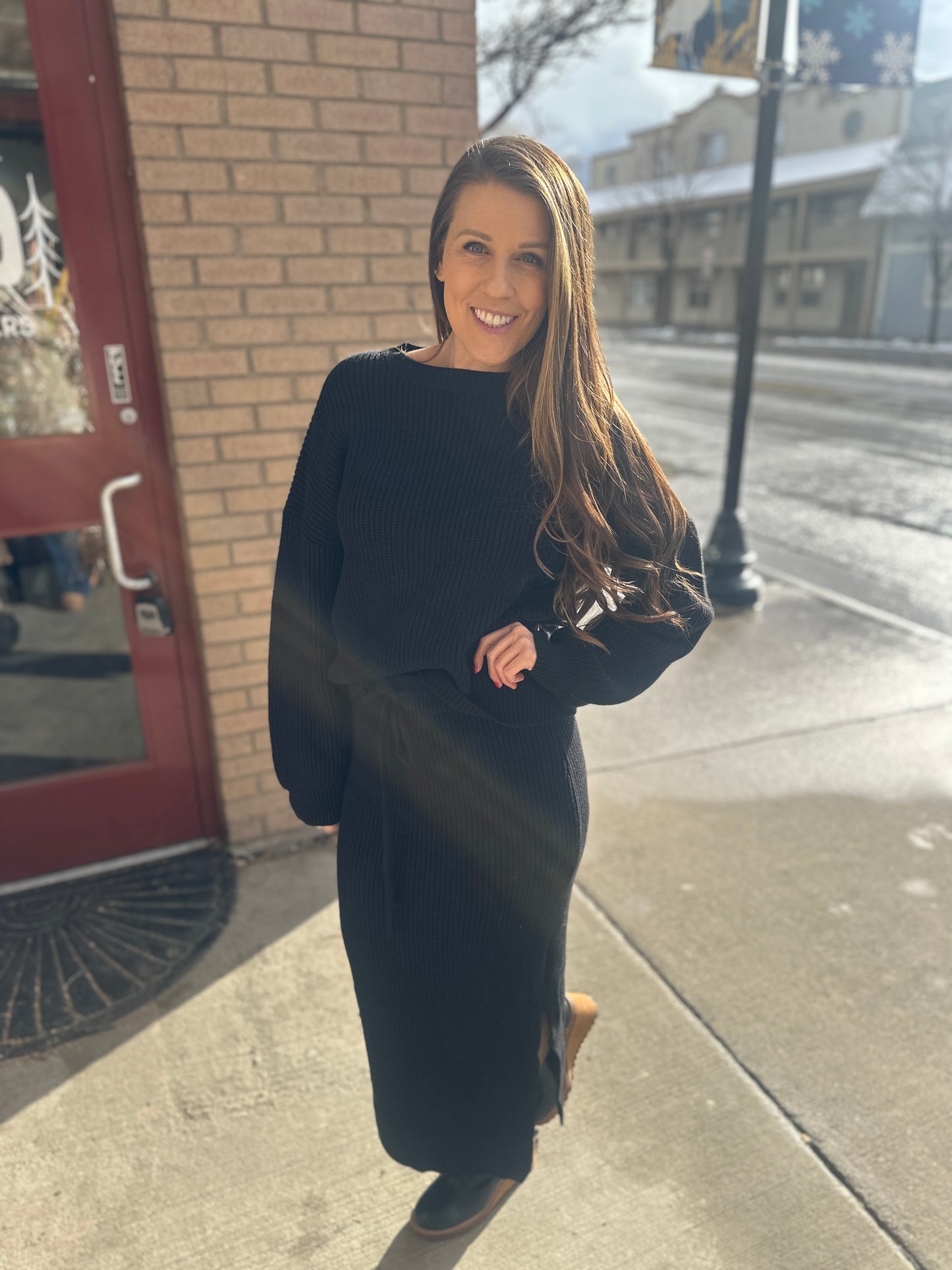 Oversized Knit Black Sweater