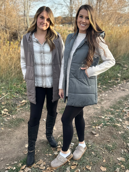 Hooded Tunic Puffer Vest